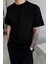 Siyah Oversize Basic T-Shirt 2