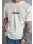 Krem Souvenir Baskılı Oversize T-Shirt 1