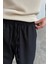 Siyah Regular Fit Keten Pantolon 3