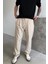 Bej Regular Fit Keten Pantolon 2