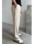 Bej Regular Fit Keten Pantolon 4