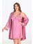 Büyük Beden 2li Gülkurusu Sabahlık Takımı Bigsize 6204 1