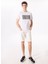 Bisiklet Yaka Baskılı Beyaz Erkek T-Shirt F5SM-TST 2746 2