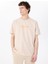 Bisiklet Yaka Baskılı Bej Erkek T-Shirt M5SM-TST1426 1