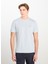 Bisiklet Yaka Gri Erkek T-Shirt ML60UFQ475 Regular Fit Patch Logo 1