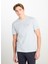 Bisiklet Yaka Gri Erkek T-Shirt ML60UFQ475 Regular Fit Patch Logo 2