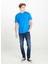 Bisiklet Yaka Saks Erkek T-Shirt ML60UFQA13 Regular Fit Patch Logo 1