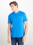 Bisiklet Yaka Saks Erkek T-Shirt ML60UFQA13 Regular Fit Patch Logo 2