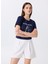 Bisiklet Yaka Baskılı Lacivert Kadın T-Shirt F5SL-TST0446 3