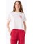 Bisiklet Yaka Nakışlı Kırık Beyaz Kadın T-Shirt J5SL-TST7884 3