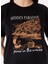 Bisiklet Yaka Baskılı Siyah Kadın T-Shirt F5SL-TST0463 4