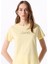 Bisiklet Yaka Baskılı Sarı Kadın T-Shirt J5SL-TST7009 1
