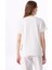 Bisiklet Yaka Düz Kırık Beyaz Kadın T-Shirt J5SL-TST7186 4