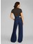 Yüksek Bel Geniş Paça Koyu Indigo Kadın Denim Pantolon K20K2082531AQ 4