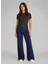 Yüksek Bel Geniş Paça Koyu Indigo Kadın Denim Pantolon K20K2082531AQ 1