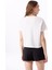 Bisiklet Yaka Baskılı Kırık Beyaz Kadın T-Shirt J5SL-TST7886 4
