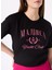 Bisiklet Yaka Baskılı Siyah Kadın T-Shirt F5SL-TST0459 5