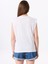 Bisiklet Yaka Baskılı Kırık Beyaz Kadın T-Shirt F5SL-TST0372 5