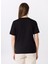 Bisiklet Yaka Baskılı Siyah Kadın T-Shirt F5SL-TST0463 5
