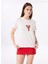 Kırık Beyaz Kadın Relaxed Payetli T-Shirt F5SL-TST0385 1