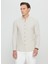 Slim Fit Düğmeli Yaka Bej Erkek Gömlek ACE020252171_BEJ 3