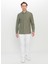 Slim Fit Düğmeli Yaka Haki Erkek Gömlek ACE020252171_HAK 2