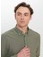 Slim Fit Düğmeli Yaka Haki Erkek Gömlek ACE020252171_HAK 4