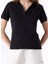 Siyah Kadın Relaxed Düz Polo T-Shirt J5SL-TST7070 4