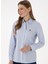 Slim Fit Gömlek Yaka Açık Indigo Kadın Gömlek WOXCOLOR025Y 3