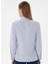 Slim Fit Gömlek Yaka Açık Indigo Kadın Gömlek WOXCOLOR025Y 5