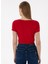 V Yaka Kırmızı Kadın T-Shirt TV0125 5