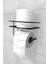 Yapışkanlı Tuvalet Kağıdı Tutacağı Yedekli Tuvalet Kağıtlığı Wc Kağıtlık Tutucu Askısı Siyah 2