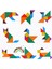 Ahşap Kare Tangram Zeka Oyunu Renkli 7 Parça 11X11CM 3