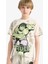 Erkek Çocuk Marvel Comics Pijama Takımı Kısa Kollu Üst Beli Lastikli Şort E0344A825SM 3