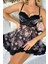 Siyah Desenli Mini Gecelik 66800 5