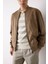 Slim Fit Süet Bomber Mont Ceket Dar Kesim Kolej Yaka Fermuarlı Çift Cepli Mevsimlik Baharlık Hafif A3866AX25SP 1