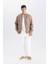 Slim Fit Süet Bomber Mont Ceket Dar Kesim Kolej Yaka Fermuarlı Çift Cepli Mevsimlik Baharlık Hafif A3866AX25SP 4