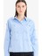 Regular Fit Desneli Poplin Uzun Kollu Gömlek Tunik F2724AX25SP 1