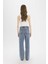 Straight Wide Yüksek Bel Geniş Paça Uzun Jean Pantolon D7979AX25SP 7