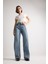 Straight Wide Yüksek Bel Geniş Paça Uzun Jean Pantolon D7979AX25SP 8