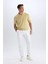%100 Pamuk Relax Fit Rahat Kesim Düz Paça Keten Görünümlü Yazlık Beyaz Kumaş Pantolon D4251AX25SM 2