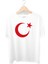 Beyaz Oversize Kalıp Ay-Yıldız Baskılı Unisex T-Shirt 1