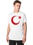Beyaz Oversize Kalıp Ay-Yıldız Baskılı Unisex T-Shirt 3