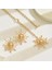 Gold Dekolte Güneş Kolye Küpe Set Şık Kadın Kolye Küpe Set 2