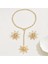 Gold Dekolte Güneş Kolye Küpe Set Şık Kadın Kolye Küpe Set 4