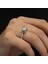 Swarovski Taşlı Kalp Motifli Gümüş Tektaş Yüzük 2