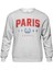 Bisiklet Yaka Sweatshirt Paris France 1789 Fransa Yazı Baskılı Gri Sweet 1