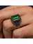 Kare Yeşil Paraipa Taşlı 925 Gümüş Erkek Yüzük 3