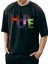 Felix Dies Siyah Oversize Kalıp Hope Baskılı Unisex T-Shirt 2