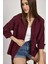 Bordo Çift Cepli Oversize Uzun Basic Gömlek - TCR-6256A 3